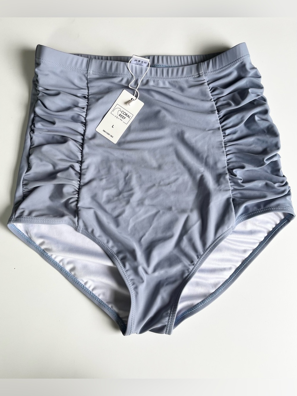 Coral Reef Manava Swim Sun Baked Bottoms Light Blue NWT Large High Waisted